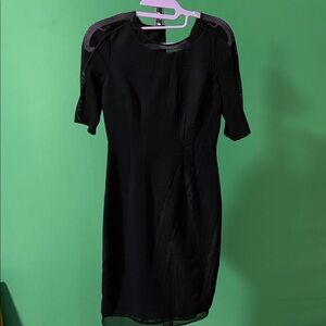 Elie Tahari Black Mini Dress with Mesh Details